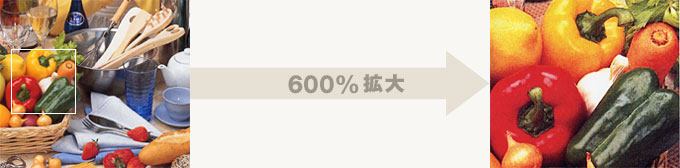 印刷、カタログ、パンフレット、チラシ、オンデマンド印刷は大阪のウラノ・データ入稿について、600%拡大図